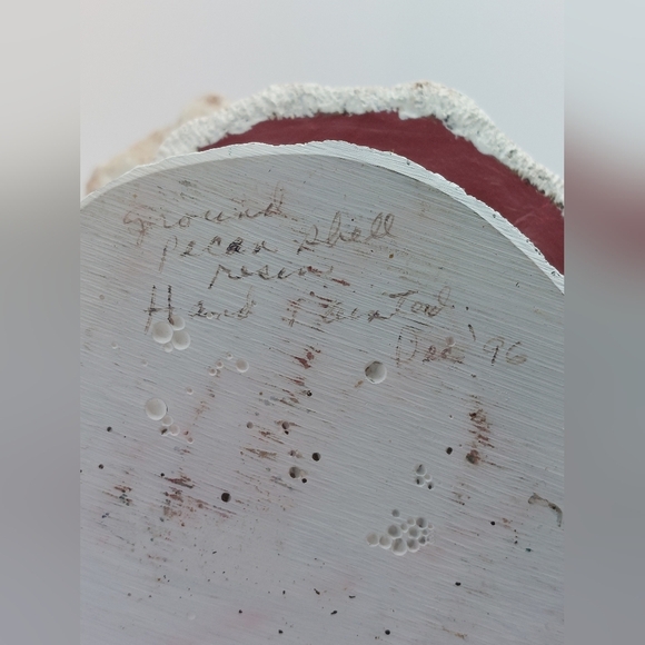 Vintage 1996 Ground Pecan Shell Resin Hand Painted Santa and Angel - Picture 11 of 11